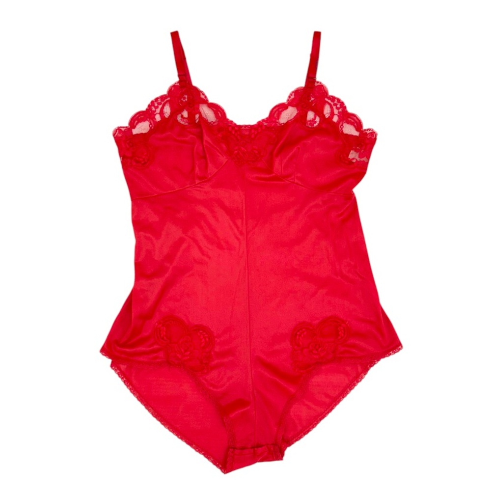 French Maid Red Lace Bodysuit